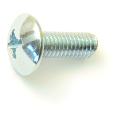 Midwest Fastener M6-1.00 x 16 mm Phillips Truss Machine Screw, Zinc Plated Steel, 25 PK 31322
